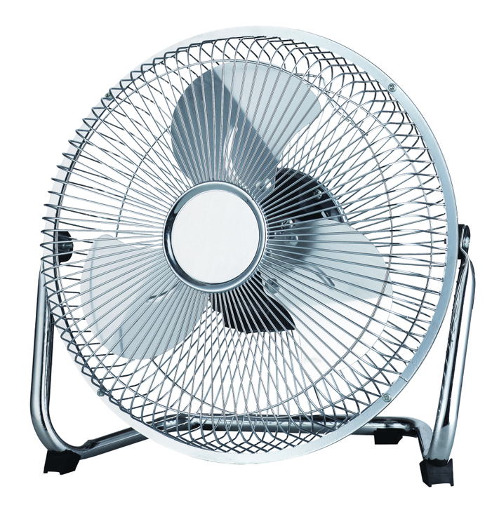9-Inch All Metal High Velocity Fan Silver Finish Ventilador de piso de metal Floor Fan