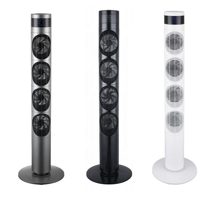 CE Rohs Approval 12 hours timer Slim and unique design with 4 DC cooling fans 25 w 117cm 46