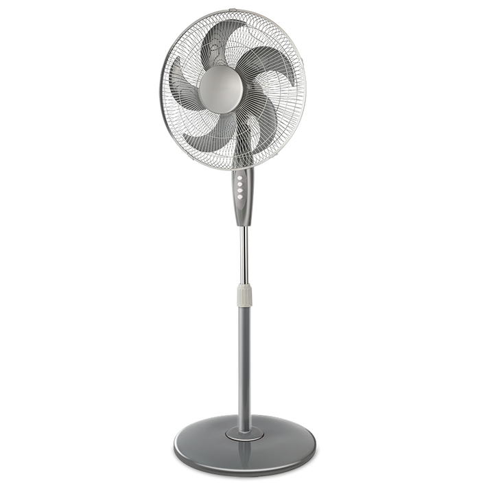 16 Inch High Speed Standing Fan Pedestal Fan With 5pcs Blades Round Base Oscillation Ventilateur for Summer